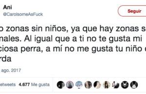 Una chica exige zonas sin niños, al igual que hay zonas sin animales, y no tardan en responderle