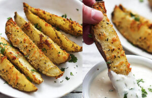 Sabrosa receta de papas al horno con ajo y queso parmesano