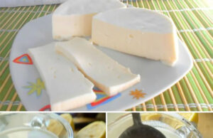 Queso casero con 1 litro de leche, medio limón y 1 yogur